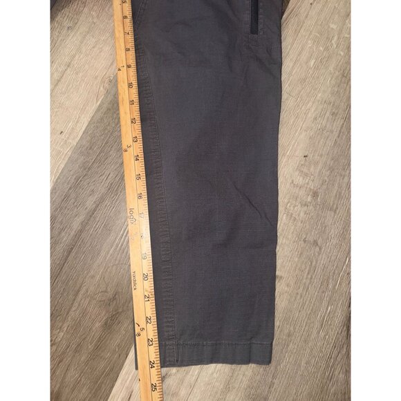 George Mens Drawstring Cargo Pants L 36-38 Charcoal Gray Cotton Spandex Blend El - Picture 8 of 8